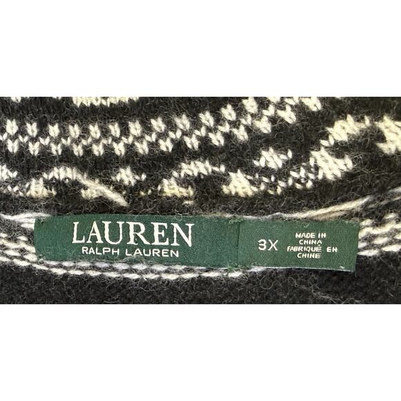 Lauren Ralph Lauren Cardigan Women’s Sz 3XL Fair Isle Aztec Blanket Sweater - Picture 5 of 10